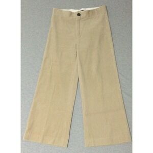 Zara Corduroy Cropped Wide Leg Pant Size Large tan length 38"